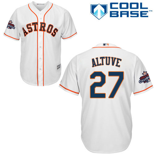 Astros #27 Jose Altuve White New Cool Base World Series Champions Stitched MLB Jersey